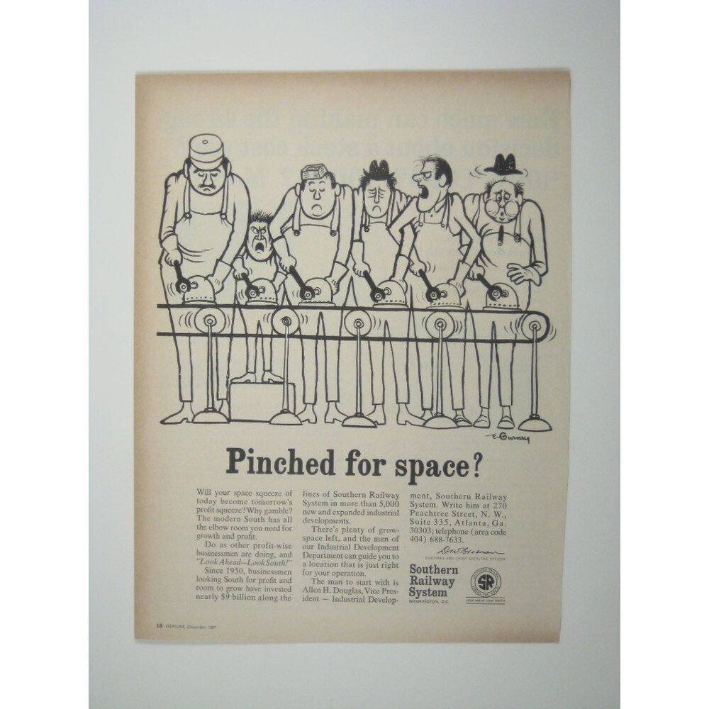 Southern Railway System Vintage 1967 Original Print Advertisement Limited Space